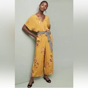 Anthropologie  Corey Lynn Calter Floral Jumpsuit Size XS Yellow new nwt